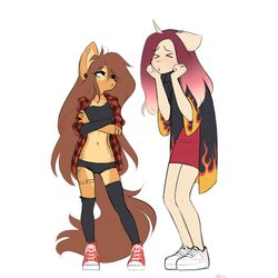  &gt;.&lt; 1:1 2023 absurd_res anthro apogee_(tinygaypirate) blush breasts bridge_piercing brown_hair canid canine canis clothed clothing crimson_sunset_(katputze) crossed_arms digital_media_(artwork) domestic_dog dress duo ear_piercing ear_ring equid equine facial_piercing female female_anthro flame_pattern flannel flesh_tunnel footwear full-length_portrait fur gauged_ear gloves gradient_hair hair handwear hi_res horn katputze kemono legwear long_hair mammal midriff mythological_creature mythological_equine mythology navel nose_piercing open_clothing open_shirt open_topwear panties piercing portrait puckered_lips red_clothing red_dress ring ring_piercing shirt shoes simple_background single_glove small_breasts sneakers socks spitz stretched_ears tail tan_body tan_fur tattoo thigh_highs topwear tube_dress underwear unicorn white_background 