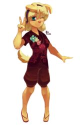  5_fingers accessory aloha_shirt alpha_channel amber_(ping-ether) anthro blonde_hair blush breasts canid canine canis clothed clothing domestic_dog female fingers flip_flops fluffy fluffy_tail footwear fur gesture hair hair_accessory hairband hand_gesture hi_res jewelry looking_at_viewer mammal necklace one_eye_closed pattern_clothing pattern_shirt pattern_topwear pingpenne pink_nose sandals shirt simple_background smile solo standing tail tan_body tan_fur topwear translucent translucent_hair transparent_background v_sign wink yellow_body yellow_fur 