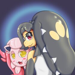  1:1 2_mouths ancient_pokemon anthro ass bedroom_eyes duo female feral generation_3_pokemon generation_9_pokemon hi_res icon looking_at_viewer male mawile mhicky93 mhicky_(mhicky93) multi_mouth narrowed_eyes nintendo paradox_pokemon pokemon pokemon_(species) profile scream_tail seductive tiva_(mhicky93) 