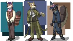  16:9 2022 absurd_res ailurid anthro bow_tie brown_eyes cane canid canine canis capcom clock clothing cosplay cravat digital_media_(artwork) domestic_dog ear_piercing ear_ring eyewear female fox_squirrel gesture glasses gloves green_eyes group gyakuten_saiban hand_gesture hands_on_cane handwear hat headgear headwear heterochromia hi_res male mammal neck_brace piercing pocketwatch pointing pointing_at_viewer red_panda ring_piercing rodent sciurid shallot_fogg_(artist) shiba_inu simple_background spitz sweater sweater_vest topwear tree_squirrel trio vest watch whiskers widescreen 