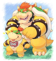  2017 3_toes 4_fingers adios anthro blep bowser bowser_day bowser_jr. bracelet claws collar colored daww duo father_(lore) father_and_child_(lore) father_and_son_(lore) feet fingers good_parenting green_body green_scales hair happy hi_res horn jewelry koopa male mario_bros multicolored_body multicolored_scales musical_note nintendo open_mouth open_smile orange_hair parent_(lore) parent_and_child_(lore) parent_and_son_(lore) red_hair scales scalie sharp_teeth shell smile son_(lore) spiked_bracelet spiked_collar spiked_shell spikes spikes_(anatomy) tail tan_body tan_claws tan_scales teeth toes tongue tongue_out yellow_body yellow_scales young 