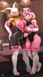  3d_(artwork) 9:16 amy_rose anthro armwear bat big_breasts black_nose boots breasts clothed clothing digital_media_(artwork) domibun duo elbow_gloves eulipotyphlan female female/female fingerless_gloves footwear fur gloves green_eyes hair handwear hedgehog hi_res high_heeled_boots high_heels highleg highleg_leotard legwear leotard looking_at_another mammal pink_body pink_fur rouge_the_bat sega size_difference sonic_the_hedgehog_(series) source_filmmaker_(artwork) thick_thighs thigh_boots thigh_highs tight_clothing warfare_amy warfare_machine warfare_rouge white_hair wings 