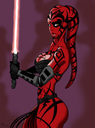  1girls alien alien_girl basileus darth_talon female female_only lightsaber red_skin sith solo star_wars star_wars:_legacy tattoo twi&#039;lek 