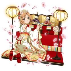  aged_down asuna_(sao) bad_id brown_eyes brown_hair female floral_print flower from_above full_body hair_flower hair_ornament hair_ribbon highres hina_ningyou hinadan hinamatsuri japanese_clothes kimono kneeling long_sleeves looking_at_viewer looking_back official_art parted_lips petals pink_flower print_kimono print_sleeves red_ribbon ribbon short_hair sleeveless sleeveless_kimono socks solo sword_art_online transparent_background white_ribbon white_socks wide_sleeves yellow_kimono yellow_sleeves 