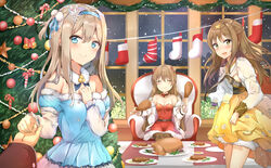  christmas dress girls_frontline k-2_(girls_frontline) pantyhose rfb_(girls_frontline) sunhyun suomi_kp31_(girls_frontline) 