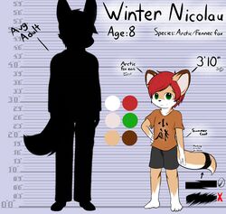  2013 5_toes absurd_res age_(disambiguation) age_difference anthro arctic_fox arms_by_side barefoot bent_arm biped black_body black_fur bottomwear brown_body brown_fur canid canine character_name chart check_mark clothed clothing color_swatch contextual_arrow dipstick_ears directional_arrow duo ear_markings english_text feet fennec_fox footwear fox fur fur_markings gloves_(marking) green_eyes hair hand_on_hip hand_on_own_hip height_chart hi_res holding_hips hybrid imperial_unit information_label khaimera larger_male leg_markings lolicon looking_at_viewer male mammal markings model_sheet multicolored_body multicolored_ears multicolored_fur number older_male pants red_hair shirt shoes shorts simple_background size_difference smaller_male smile socks_(marking) solo_focus species_name standing straight_arm straight_legs tan_body tan_fur text toes topwear true_fox unit white_body white_fur winter_nicolau young young_anthro younger_male 