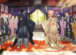  haruno_kizashi haruno_mebuki hatake_kakashi hyuuga_hanabi hyuuga_hinata ino_yamanaka japanese_clothes naruto oba-min sai sakura_haruno uchiha_sasuke umino_iruka uzumaki_naruto wedding wedding_attire 