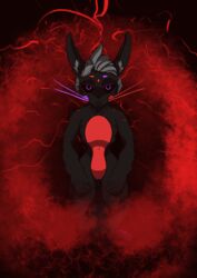  absurd_res alex-cat_(artist) anthro blank_stare bleak_ambiance dark_hair electricity electricity_manipulation elemental_manipulation eyeshadow hi_res lagomorph leporid long_whiskers looking_at_viewer made_in_abyss makeup male mammal narehate rabbit skinny solo tote_brando whiskers 