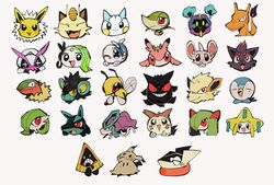  2018 ambiguous_gender arcanine archeops beedrill black_body black_fur blue_body blue_fur blush charizard closed_eyes cosmog cute_fangs disembodied_head eeveelution fossil_pokemon fur furret gardevoir generation_1_pokemon generation_2_pokemon generation_3_pokemon generation_4_pokemon generation_5_pokemon generation_6_pokemon generation_7_pokemon gengar golisopod greninja grey_body grey_fur group hair jirachi jolteon kemono kirlia legendary_pokemon looking_at_viewer lucario lurantis luxray meloetta meloetta_(aria_form) meowth mimikyu minccino nintendo open_mouth pachirisu piplup pokemon pokemon_(species) purple_hair red_eyes red_sclera simple_background smile snivy snorunt suicune sushi1515 tongue white_background white_body white_fur wishiwashi wishiwashi_(solo_form) yellow_eyes yellow_sclera zorua 