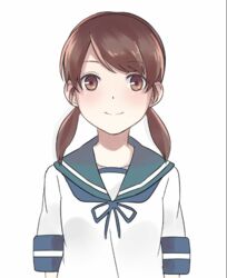  :d ^_^ animated animated_png bad_id bad_pixiv_id blinking blush brown_eyes brown_hair closed_eyes emofuri female kantai_collection kuuga_(cf) leaning_forward open_mouth sailor_collar school_uniform serafuku shirayuki_(kancolle) smile solo twintails ugoira_conversion upper_body white_background 