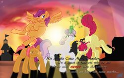  apple_bloom_(mlp) babs_seed_(mlp) cutie_mark cutie_mark_crusaders_(mlp) earth_pony english_text equestria equid equine family female feral freckles friendship_is_magic group hasbro hooves horn horse mammal miz-jynx music my_little_pony mythological_creature mythological_equine mythology pegasus pony ponyville scootaloo_(mlp) silhouette song sunset sweetie_belle_(mlp) text town unicorn wings 