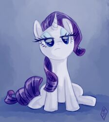  2012 blue_eyes equid equine female feral friendship_is_magic hair half-closed_eyes hasbro horn long_hair mammal my_little_pony mythological_creature mythological_equine mythology narrowed_eyes purple_hair rarity_(mlp) signature simple_background solo unicorn whitediamonds 