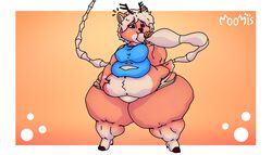  7:4 absurd_res anthro belly belly_expansion chubby_cheeks clothing deer expansion feeding feeding_tube female force_feeding forced fur hair hi_res huge_thighs mammal medical_instrument moomis obese obese_anthro obese_female orange_body orange_fur overweight overweight_anthro overweight_female scientific_instrument sequence shirt short_hair simple_background solo tank_top tearing_clothing thick_thighs topwear torn_clothing tube weight_gain wide_hips 