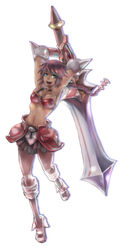  .hack// .hack//sign aqua_eyes armor bad_id bad_pixiv_id bikini_armor brown_hair female kazubi mimiru_(.hack//) pantyhose short_hair solo sword weapon 