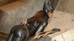  1girls 3d ass barbara_gordon batgirl batman:_arkham_knight batman_(series) bent_over big_ass blue_eyes dat_ass dc dc_comics female female_only huge_ass solo 