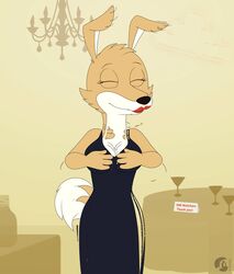  2019 alcohol animated anthro ass beverage biped black_clothing black_dress blinky_bill_(series) breasts canid canine canis cleavage clothed clothing cocktail daisy_dingo digital_media_(artwork) dingo dress evening_gown female lipstick makeup mammal martini red_lipstick shaking_butt signature smile solo standing takaneru 