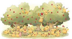  2010 ambiguous_gender apple apple_tree attached_to_balloon balloon balloon_in_tree balloon_popping balloon_support cleft_tail eating feral food fruit fruit_tree generation_1_pokemon group hanging_from_balloon in_tree inflatable inflatable_support large_group mugita_konomi nintendo picking_flowers pikachu plant pokemon pokemon_(species) popping shiny_pokemon sleeping tail tree tree_stump 