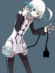  &atilde;&fnof;&rdquo;&atilde;&sbquo;&sup3; &atilde;&pound;&aelig;&rsquo;&acirc;&euro;&atilde;&pound;&acirc;&euro;&scaron;&acirc;&sup3; detached_sleeves headphones male male_focus nail_polish painted_nails pantyhose simple_background solo usb utatane_piko vocaloid white_hair 