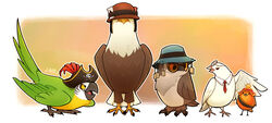  4_toes accipitrid accipitriform ambiguous_gender anisodactyl archimedes_(team_fortress_2) avian avian_feet bald_eagle beak bird bird-man_of_aberdeen card cere_(anatomy) chat_(bird) clothing columbid compatriot_(team_fortress_2) dove eagle european_robin eyewear feet feral glasses group hat headgear headwear lintufriikki macaw neotropical_parrot old_world_flycatcher open_beak open_mouth open_smile oscine owl parrot passerine pirate_hat red_army_robin robin_(bird) saxicoline sea_eagle sir_hootsalot smile team_fortress_2 toes true_parrot valve 