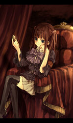  bad_id bad_pixiv_id chess_piece crossed_legs female ringo_komachi sitting solo thighhighs umineko_no_naku_koro_ni ushiromiya_ange 