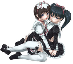  asanagi coyote_ragtime_show lolita_fashion thigh-highs yuri 