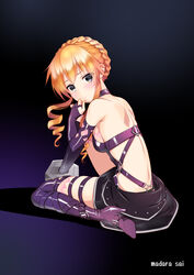  artist_name backless_outfit blonde_hair blue_eyes boots breasts bridal_gauntlets closed_mouth commentary_request date_a_live detached_sleeves drill_hair female high_heel_boots high_heels highres long_sleeves looking_at_viewer madara_sai medium_breasts photoshop_(medium) purple_footwear purple_sleeves revealing_clothes shiny_footwear shoulder_blades sideboob sidelocks sitting solo thigh_boots thighhighs tied_hair twin_drills wariza yamai_kaguya 