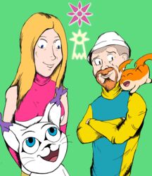  affectionate anthro appreciation bald bandai_namco beard clothed clothing cross-hatching crossed_arms crossover digimon digimon_(species) digital_drawing_(artwork) digital_media_(artwork) dynamite_comics eye_contact facial_hair felid feline felinid female gatomon green_background group hands_behind_back happy hat hatching_(art) headgear headwear hikari_kamiya hughie_campbell human humanoid lacasadelosdibujosua looking_at_another looking_back looking_down male mammal open_mouth partially_clothed patamon shaded simple_background smile standing starlight_(the_boys) symbol takeru_takaishi the_boys_(series) wide_eyed wildstorm_comics 