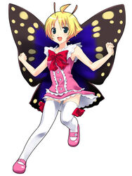  antennae blonde_hair fairy female mary_janes mizuki_makoto photoshop_(medium) shimon_(shimotsuma) shimotsuma shoes solo thighhighs wings 