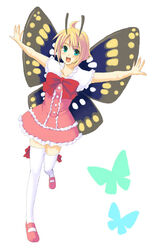  antennae blonde_hair bug butterfly fairy female legs shimon_(shimotsuma) shimotsuma solo thighhighs unasaka_ryou wings 