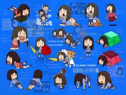  2002 4girls :&gt; =_= ^_^ all_fours ankle_grab artist_request azumanga_daioh&#039;s_school_uniform azumanga_daiou baseball_bat blue_serafuku blue_shirt blue_skirt bonklers canine chibi chibi_only closed_eyes dual_wielding floating gundam hand_fan holding kasuga_ayumu kotatsu long_sleeves lying mihama_chiyo mihama_chiyo&#039;s_father mop multiple_girls object_on_head outstretched_arms parody pink_serafuku pink_shirt pink_skirt sailor_collar school_uniform serafuku shirt short_sleeves simple_background skirt source_request spread_arms squatting summer_uniform table tadakichi-san takino_tomo umbrella white_sailor_collar winter_uniform yoga |_| 