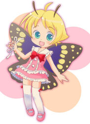  antennae blonde_hair fairy female hatomugi_(mamotan) mary_janes shimon_(shimotsuma) shimotsuma shoes solo thighhighs wings 