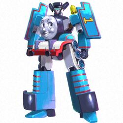  1980s_(style) bell bomaan crossover ginga_shippuu_sasuraiger j9_series locomotive mecha mecha_focus mechanization no_humans parody retro_artstyle robot sasuraiger_(mecha) science_fiction simple_background steam_locomotive thomas_the_tank_engine thomas_the_tank_engine_(character) train transformers what white_background 