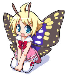  antennae blonde_hair fairy female mary_janes osaragi_mitama shimon_(shimotsuma) shimotsuma shoes solo thighhighs wings 