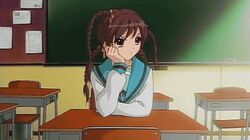  alternate_hairstyle animated animated anime_screenshot blue_sailor_collar braid brown_hair bun_cover classroom desk double_bun female hair_bun hair_down hairband head_rest indoors kita_high_school_uniform long_sleeves lowres quad_tails roulette_animation sailor_collar school_desk school_uniform serafuku short_hair solo stop_motion suzumiya_haruhi suzumiya_haruhi_no_yuuutsu time_lapse tri_tails twintails unconventional_media winter_uniform 