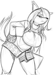  2021 3:4 anthro big_breasts black_and_white breasts canid canine canis chochi claws clothed clothing collie cyberconnect2 domestic_dog eyewear female file_folder fully_clothed glasses hair herding_dog hi_res little_tail_bronx mammal merveille_million monochrome pastoral_dog sheepdog solatorobo solo 