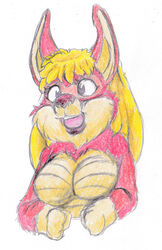  2021 anthro blonde_hair breasts female fur hair hi_res kitsune_youkai mtf_crossgender open_mouth red_body red_fur rule_63 shaded snarf snarf_(species) solo tan_body tan_fur thundercats thundercats_1985 