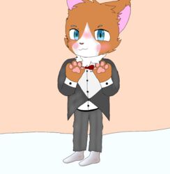  blue_eyes claw&#039;s clothing footwear fur furry_cat g-suit lovely male orange_body orange_fur sakura_school_simulator shuaiqi_students socks white_clothing white_footwear white_socks 