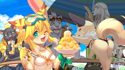  16:9 2022 albert_(world_flipper) alcohol anthro asian_mythology ass beach_umbrella beer beverage bikini black_body black_fur blonde_hair blue_eyes borzoi breasts bubble_tea canid canine canis cheers claw_(world_flipper) closed_eyes clothed clothing cygames dessert detailed detailed_food domestic_dog drunk east_asian_mythology eyewear eyewear_on_head felid female food fox fur furniture glass goggles goggles_on_head green_eyes group hair helga_(world_flipper) hi_res hunting_dog ice_cream japanese_mythology kemono leopard looking_at_viewer male mammal mia_(world_flipper) mythology nimbus_(world_flipper) offering_food one_eye_closed open_mouth open_smile outside pantherine parasol shirano sighthound sleeping small_breasts smile striped_body striped_fur stripes substance_intoxication summer sunglasses sunglasses_on_head swallow_(swayun) swimwear table tankard tiger whiskers white_body white_fur white_hair widescreen wine_bottle wink wolf world_flipper yellow_body yellow_eyes yellow_fur yellow_sclera yokai 