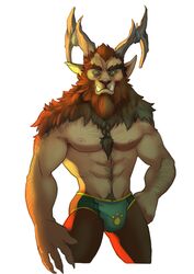  2017 4_fingers abs anthro antlers arm_tuft beard big_muscles big_pecs body_hair briefs briefs_only bristol brown_antlers brown_arms brown_beard brown_body brown_chest brown_claws brown_ears brown_eyebrows brown_face brown_facial_hair brown_fingers brown_fur brown_hands brown_inner_ear brown_legs brown_pubes cernunnos cernunnos_(smite) cheek_tuft chin_tuft claws clothed clothed_anthro clothed_male clothing colored digital_drawing_(artwork) digital_media_(artwork) eyebrows facial_hair facial_tuft fingers front_view fur green_briefs green_clothing green_eyes green_underwear hand_on_leg happy_trail head_tuft hi_res horn huge_muscles huge_pecs humanoid_hands light looking_at_viewer male male_anthro mammal manly muscular muscular_anthro muscular_male muscular_thighs nipples pecs pink_nipples portrait pubes satyr shaded simple_background skimpy smite solo standing three-quarter_portrait topless topless_anthro topless_male tuft two_tone_briefs underwear underwear_only white_background wide_stance yellow_briefs yellow_clothing yellow_underwear 