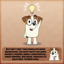  1:1 2021 anthro bluey_(series) canid canine canis conditional_dnp dialogue digital_media_(artwork) domestic_dog educational einsamkeitus english_text floppy_ears fur gesture hand_gesture happy hi_res hunting_dog idea_bulb jack_russell_(bluey) jack_russell_terrier light_bulb male mammal multicolored_body multicolored_fur multiple_images necktie open_mouth paws pointing pointing_up shadow simple_background smile solo standing tan_background terrier text 