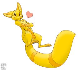  anthro citra fur heart_symbol looking_at_viewer low_res male mammal simple_background solo white_background yellow_body yellow_fur zaush 