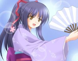  1boy folding_fan fujisaki_nadeshiko hand_fan japanese_clothes kimono lowres male_focus otoko_no_ko shiumai shugo_chara! solo 