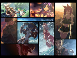  3boys 6+girls :d ;( ;o against_tree ahoge albino animal_ears arm_ribbon armlet armor arms_at_sides backlighting barefoot belt belt_pouch black_border black_dress blonde_hair blue_sky blurry blush blush_stickers bokeh book border bow bow_(weapon) braid breasts cape cigarette cleavage closed_eyes closed_mouth cloud creator_(ragnarok_online) crop_top cross cross_necklace crossed_arms dancer day depth_of_field detached_sleeves dress eye_contact eyebrows floating floating_hair flower fur_trim garter_straps gauntlets green_hair grey_hair gypsy_(ragnarok_online) hair_between_eyes hair_flower hair_ornament hair_over_shoulder hair_ribbon hair_tubes hairband hairbow hand_on_own_hip hands_on_headwear hands_up hat hat_bow hibiscus high_priest_(ragnarok_online) high_wizard_(ragnarok_online) highres holding holding_book jacket jewelry leaning_to_the_side lif_(ragnarok_online) long_hair looking_at_another looking_at_viewer looking_to_the_side looking_up lord_knight_(ragnarok_online) medium_breasts midriff miniskirt mouth_hold multiple_boys multiple_girls navel necklace one_eye_closed open_mouth outdoors pauldrons pillar polearm pouch professor_(ragnarok_online) profile purple_hair rabbit_ears ragnarok_online red_bow red_dress red_eyes red_flower red_hair red_ribbon ribbon ring ring_necklace rounded_corners sash see-through shade shoulder_armor side_slit skirt sky sleeveless smile smoke smoking sniper_(ragnarok_online) snowing standing stomach straw_hat sundress tree turtleneck twilight twin_braids twintails under_tree upper_body very_long_hair weapon white_dress white_hair yuuki_tatsuya 