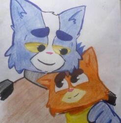  anthro avocato blue_body blue_fur domestic_cat duo family father_(lore) father_and_child_(lore) father_and_son_(lore) felid feline felis final_space fur hug little_cato looking_pleasured male male/male mammal orange_body orange_fur parent_(lore) parent_and_child_(lore) parent_and_son_(lore) smile son_(lore) the_hyena ventrexian yellow_eyes 