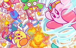  assistant_waddle_dee audience backwards_hat baseball_cap bomb bomb_kirby bow bowtie broom_hatter camera_waddle_dee channel_ppp commentary_request copy_ability explosion explosive fireworks hat headphones jitome kirby kirby:_battle_royale kirby_(series) microphone_waddle_dee notepad official_art parasol_kirby polearm red_bow red_bowtie reporter_waddle_dee sign spear spear_kirby stadium tornado tornado_kirby umbrella waddle_dee waddle_doo weapon 