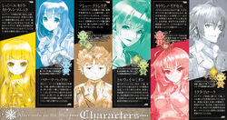  &gt;:) 3boys 3girls :d absurdres ahoge aiguillette between_breasts black_eyes blonde_hair blue_eyes blue_hair blunt_bangs bow breasts brooch brown_hair buckle buttons character_profile copyright_name crown everyone flat_chest frills frown green_eyes green_hair grey_eyes grey_hair hair_between_eyes happy harouma_becker high_collar highres ikuta_sorouku jacket jewelry large_breasts lolita_fashion long_hair long_sleeves looking_at_viewer matthew_tetojirichi military military_uniform multiple_boys multiple_girls necktie official_art open_mouth photoshop_(medium) red_eyes red_hair ribbon sanbasou scan shamiyu_kitora_katovanmaninik short_hair smile spiked_hair strap_between_breasts tenkyou_no_alderamin torway_remion translation_request uniform upper_body v-shaped_eyebrows wavy_hair wing_collar yatorishino_xam yellow_eyes 