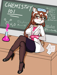  absurd_res anthro big_breasts biped black_nose breasts brown_eyes brown_hair chalkboard clothed clothing course_number deer desk digital_media_(artwork) doe_(alfa995) english_text eyelashes eyewear female footwear fur furniture hair hi_res high_heels holding_object holding_pointer information_board long_hair looking_at_viewer mammal number on_desk on_table pointer simple_background sin_cyan06 sitting sitting_on_desk sitting_on_table smile solo subject_number table text text_emphasis underline 