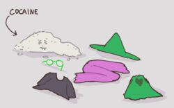  16:10 boke_(artist) bovid caprine clothing cocaine deltarune drugs eyewear glasses goat green_clothing hat headgear headwear humor male mammal powder ralsei robe scarf undertale_(series) widescreen wizard_hat 