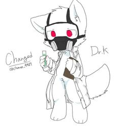  1:1 4_fingers anthro canid canine canis changed_(video_game) chano cheek_tuft clipboard clothing coat crotch_tuft dr._k_(changed) dual_holding facial_tuft fingers fur gas_mask head_tuft holding_clipboard holding_laboratory_glassware holding_object holding_test_tube inner_ear_fluff lab_coat laboratory_equipment laboratory_glassware liquid male mammal mask neck_tuft red_eyes scientific_instrument simple_background solo test_tube topwear tuft white_background white_body white_fur wolf 