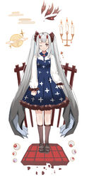  bad_id bad_pixiv_id blue_dress brown_eyes brown_ribbon burning candle chandelier cloud collared_dress demon_horns dress egasumi eyeball female fence fire full_body full_moon fur-trimmed_dress fur_trim gradient_hair grey_hair hair_ribbon horns long_hair long_sleeves looking_at_viewer moon multicolored_hair one_eye_closed original prehensile_hair puffy_long_sleeves puffy_sleeves rero_(bigdoorbig2) ribbon sidelocks simple_background sleeves_past_wrists solo standing twintails very_long_hair white_background white_hair 